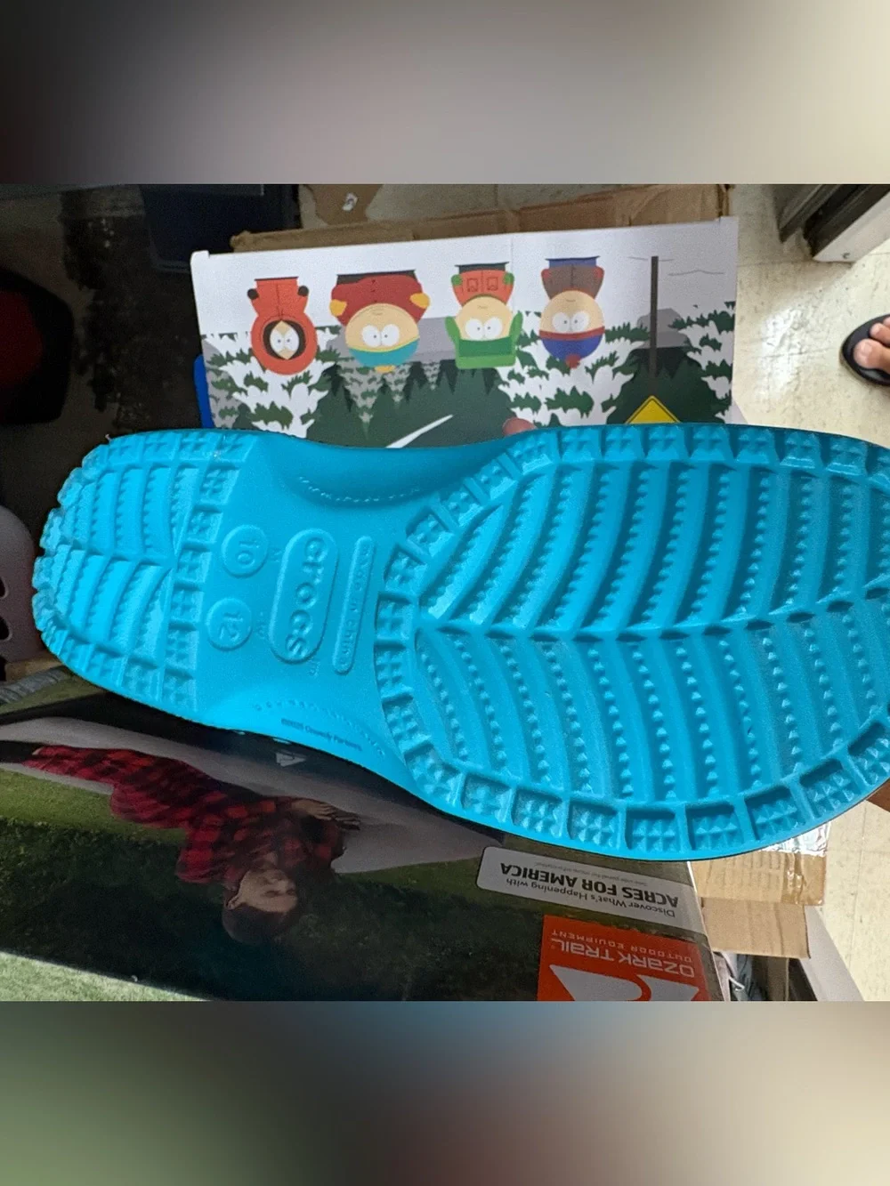Brand new in box LIMITED EDITION. South Park crocs men's. 10 ladies 12 RUNS BIG